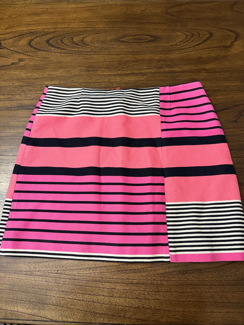 LOFT Pink and Coral Striped Mini Skirt